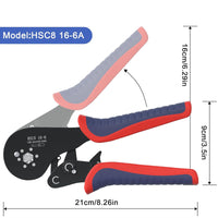 HSC8 6-4 Insulated Tubular Terminal Crimping Pliers for Wire Connectors
