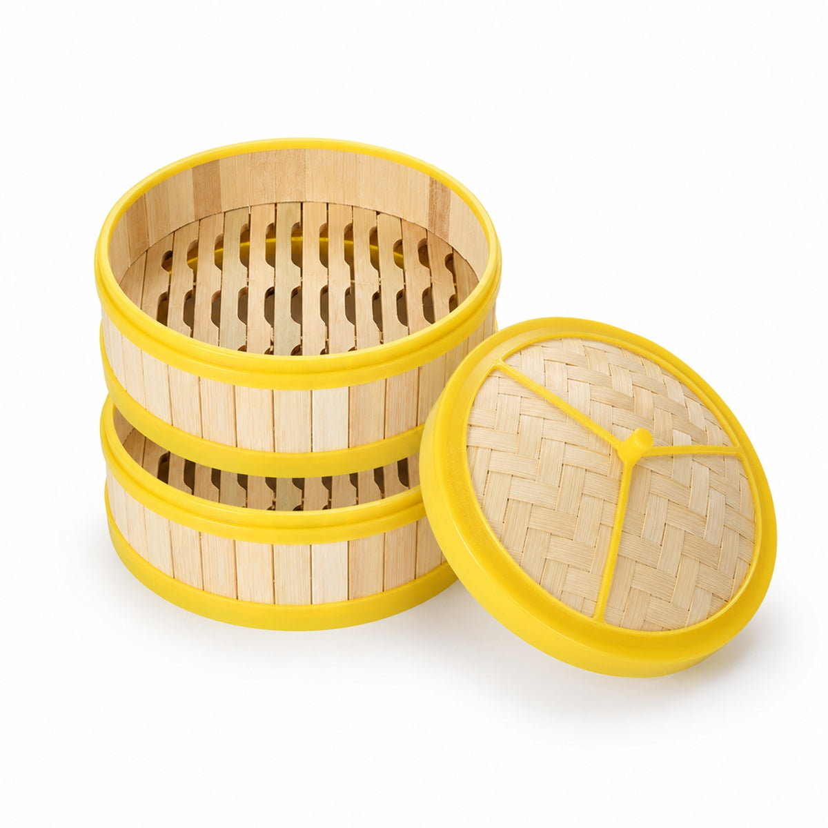 Plastic Bamboo Commercial Steamer Basket for Dim Sum, Rice Rolls, Dumplings, Home Use