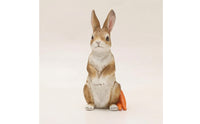Hare Figurine with Carrot Textured Bunny Figurine with Carrot Whimsical Statue for Garden