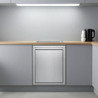 Recessed Concealed Trash Bin Space-Saving Wall-Mounted Trash Bin Stainless Steel Wastebasket Concealed for Kitchen, Cabinet, Utility Room