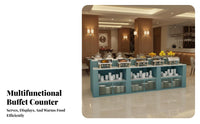 Buffet Serving Station Strong Load-Bearing Restaurant Food Display Cabinet Easy to Clean Cafeteria Food Bar for Caterers, Cafeteria S, Restaurants