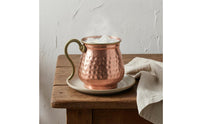 Copper-Colored Turkish-Style Yogurt Cup Silver-Lined Hammered Metal Cup for Cold Water