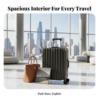 Telescoping Handle Hardshell Scratch Resistant Ribbed Hardside Reinforced Corners Suitcase Lightweight Design for Travelers, Vacatisinglers, Business Professionals, Vacation, Airport, Weekend Trip Getaway