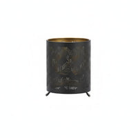 Wrought Iron Cutout Pattern Table Lamp Modern Minimalist Hollow Metal Candle Lamp Nordic Design for Bedroom