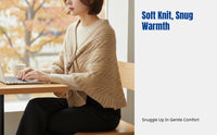 Elegant Korean Knitted Shawl, Triangular Cape with Leather Buckle, Women's Plain Neck Warmer