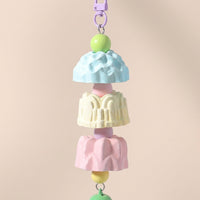 Parrot Toy Grinding Stone with Bell, Mineral Cup Stack Cockatiel Toy for Beak Grinding, Lovebird Cage Accessory with Metal Hanging Chain