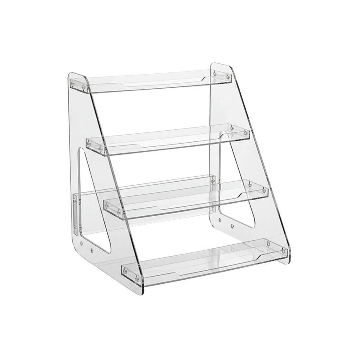 Tiered Acrylic Display Stand 4-Tier Display Stand with Tiers Acrylic Riser Clear Transparent for Collectors, Countertop, Vanity