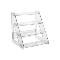 Tiered Acrylic Display Stand 4-Tier Display Stand with Tiers Acrylic Riser Clear Transparent for Collectors, Countertop, Vanity