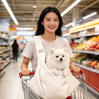 Crossbody Pet Pouch Storage Pockets Adjustable Shoulder Pet Carrier Front Pocket Cat Crossbody Bag for Travel, Outdoor, Shopping