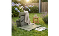 Padded Folding Seat Backrest Mat 600D Oxford Cloth Foldable Chair Mat Aluminum Alloy Camping Sit Cushion Carrying Bag