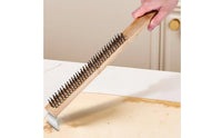 Bamboo Handle Steel Brush Copper Bristles Hand Tool for Metalworking