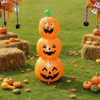 Lighted Pumpkin Inflatable Pumpkin with Blower Easy to Use Stacked Pumpkins for Homeowners
