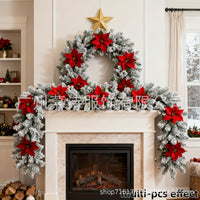 Classic Christmas Decorative Rattan with Lights for Store Display and DIY