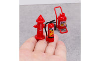 3 Pieces Realistic Miniature Fire Fighting Set Molded Dollhouse Fire Suppression Device Sturdy Dollhouse Accessory Sturdy for Collectors