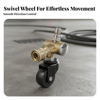 7 Pieces 4000 PSI Undercarriage Cleaner Swivel Connector Quick Connect Pressure Washer Caster Wheel Adapter 360-Degree Rotation