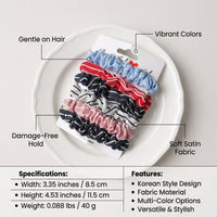 silky Elastic Hair Ties Set for Ponytails, Coated Bands for Adults, Soft Material Workout Accessories for Teens