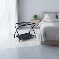 Folding Luggage Rack Sturdy Metal Luggage Shelf Strong Load Bearing