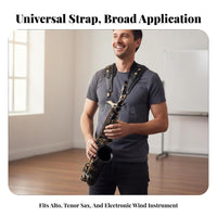 Adjustable Fit Alto Tenor Sax Harness Comfortable Double Shoulder Saxophone Strap Long-Lasting for Beginners, Live Performance