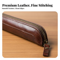 Vintage Leather Pen Bag Minimalist Design Vintage Leather Pen Case Unisex Leather Pencil Pouch for Students, Professionals, Daily Use, Office, School