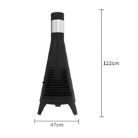 Firewood-Fueled Fire Bowl Hearth Tall Outdoor Heating Metal for Backyard