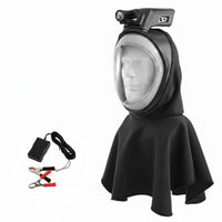 Adjustable Wind Speed Electric Air Supply Dust Mask Rechargeable Fan Powered Face Guard Built-in LED Light for Farmers, Welders, Sanding