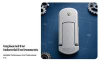 Industrial Door Handle Lock Assembly Rectangular Keyed Door Lock Flush Cover Rounded Edges