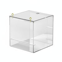 Easy to Clean Acrylic Bird Bathing Enclosure Parrot Bath Tub Leak Proof Bird Enclosure Shower Box Space-Saving for Parrots, Budgies