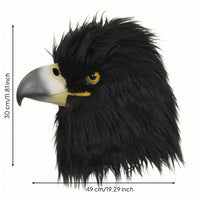 Feather-Textured Eagle Head Mask Lifelike Eagle Mask Eye-Catching Headpiece Easy to Wear for Adults, Costume Parties