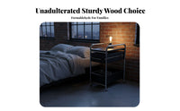 Space-Saving 2-Tier Rolling Trolley mid-centuryvintage and design 2-Tier Rolling Stand Multi-Functional End Table adjustable for Apartment Dwellers, Design aficionados, Living Room, Bedroom, Kitchen, Bathroom