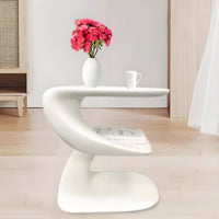 Multitier Storage S-Shaped Tiered Stand Space-Saving End Table Artistic Look Nightstand Modern & design for Apartment Dwellers, Design connoisseurs, homeowners, Small areas, Bedroom, Living Room, Balcony