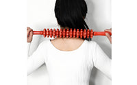 Multi-Purpose Leg and Back Fascia Roller Ergonomic Design Wooden Massage Roller Stick Anti-Slip Grip Handheld Back Massager 360° Rotatable Rollers for Athletes, Stretching, Post-Workout, Gym