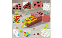 Marble Game with Tongs Tabletop Ball Matching Toy Desktop Sorting Game Interactive Portable for Preschoolers, Classroom