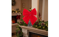 Christmas Bow with Spring Base Three-Dimensional Standing Bow Ornament Holiday Decoration Upright Spiral for Tabletop, Mantel