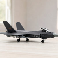 Fighter Jet Model Desktop Aircraft Model with Landing Gear Gray Plane for Office
