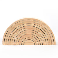 Wooden Rainbow Stacker Wood Rainbow Stacking Toy Exploratory Wooden Arch Blocks for Young Children, Kids, Playroom, Nursery, Classroom