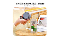 Heat Resistant Double Wall Glass Tumbler Leakproof Lid Portable Glass Water Cup Safe for Travelers, Office Workers, Home, On The Go, Gym