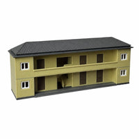 Two-Story Model Railway Building Realistic Railway Building with Gable Roof Pre-Printed Miniature Station Structure Static for Hobbyists