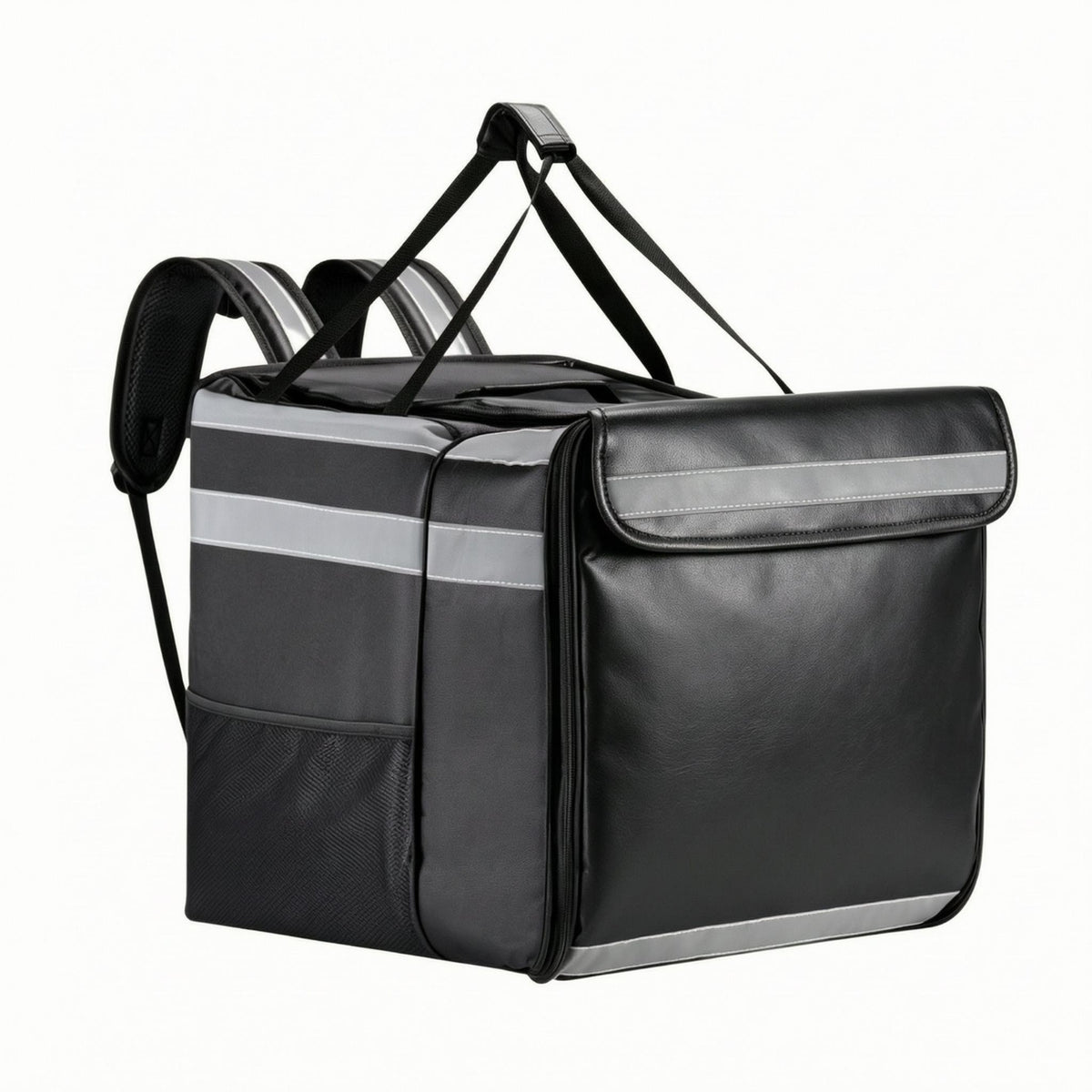 Support Rods Insulated Takeout Backpack PVC Coated Motorcycle Delivery Backpack Reflective Strips