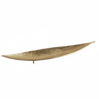 Gilded Leaf Tray Artistic Metal Leaf Dish Contemporary Glamour Home Decor