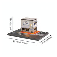 Izakaya Model with Light Lighted Street Corner Diorama Retro Street Store Diorama for Hobbyists