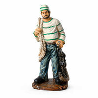 Fishermen Figurine Nautical Fishermen Statue Freestanding Ornament for Mantel
