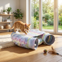 Cat Activity Tunnel Rainbow Play Tunnel Foldable Cat Tube
