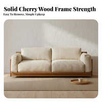 Calm Simplicity Aesthetic Sofa Removable and Washable Cover Nordic Aesthetic Couch Small Apartment Friendly Wood Frame Sofa for Young Adults