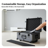 Telescoping Handle Rolling Tool Chest Large Capacity Equipment Case Long-Lasting Transport Container Heavy-Duty for Technicians, Construction Workers, Job Site, Jobsite, Workshop, Mobile