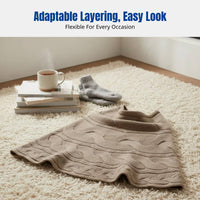 Knitted Cashmere Cape, Autumn Winter Thick High Neck Poncho, Unisex Shawl, Fashion Layered Scarf