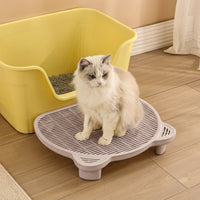High Leg Cat Litter Mat with Single Layer Grate, Square Litter Trapping Mat for Indoor Kitten