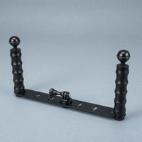 Two-handleHandle Camera Bracket Textured Grips Underwater Camera Bracket Aluminum Alloy Dual Handle Stabilizer