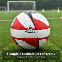 Wear-Resistant Size 4 Soccer Ball Good Air Retention PU Leather Football Comfortable Foot Feel for Young Players, Beginners, Practice