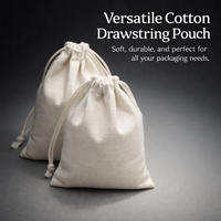 Canvas Drawstring Storage Bag with Custom, Eco Friendly Lightweight Pouch for Businesses, Customizable Product Packaging Beige Medium