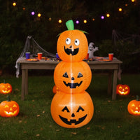 Stacked Pumpkin Inflatable Tall Stacked Pumpkins Large Jack O'lantern Decoration for Homeowners, Lawn